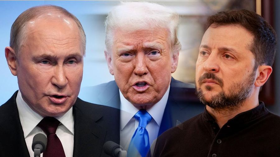 Foto: Foto Kolase Presiden Rusia, Vladimir Putin, Presiden AS, Donald Trump, dan Presiden Ukraina, Volodymyr Zelenskyy. (AP Photo)