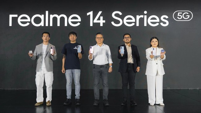 Realme meluncurkan ponsel mid-range terbaru mereka, Realme 14 Series 5G, yang diklaim memiliki performa terbaik di kelasnya. (Foto: Realme)